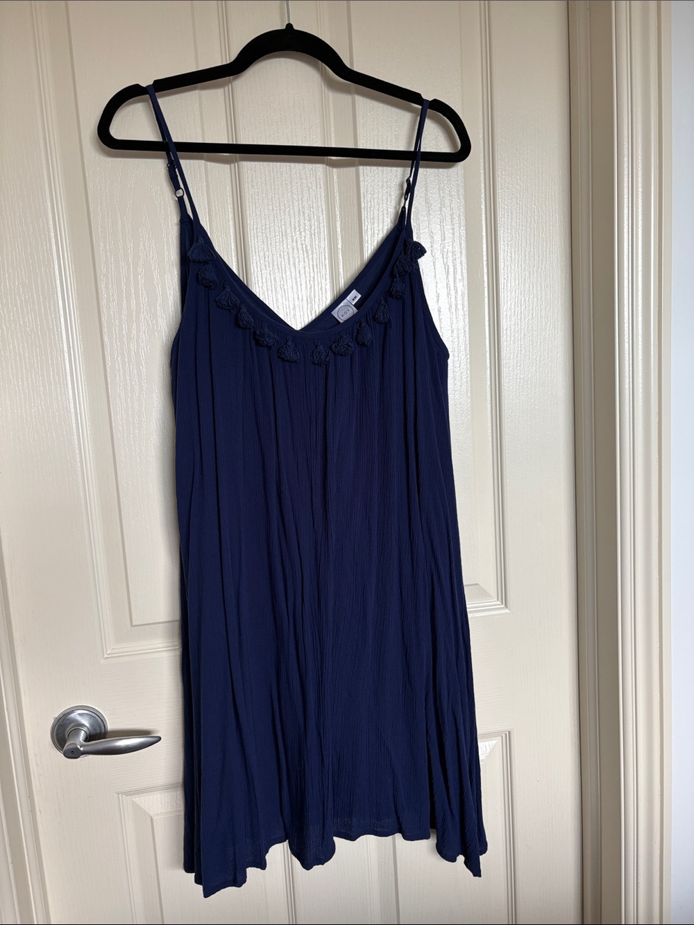 KOY Navy Tassel Trim Swing Dress
